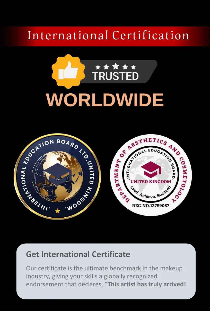International Education Board London Certification - Red Fox Makeup Academy Delhi